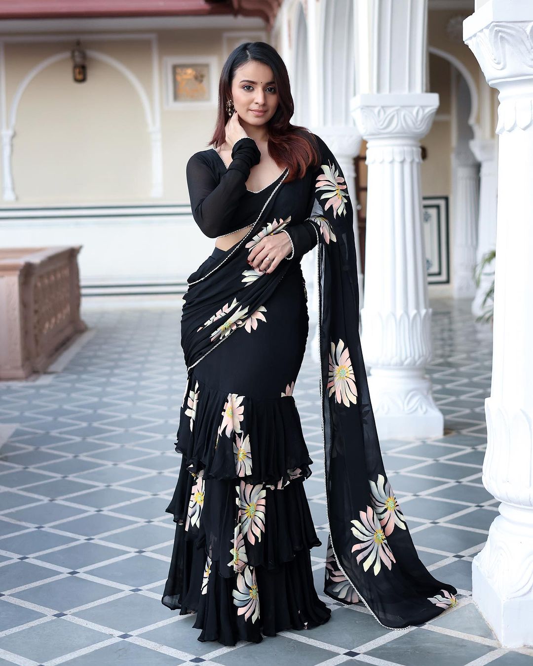 Sari Lehenga fleuri