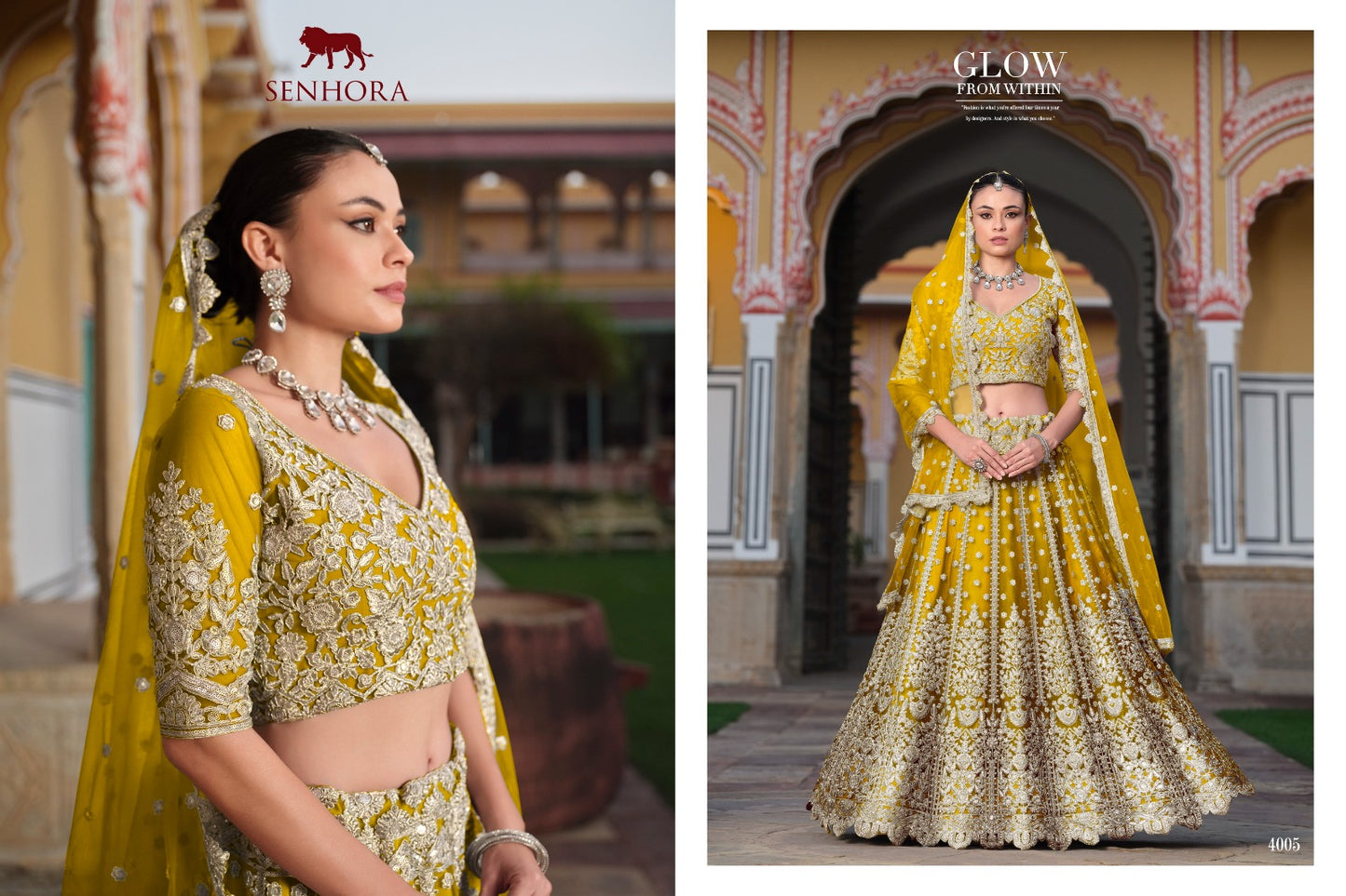 Lehenga orné d'une magnifique broderie losanges