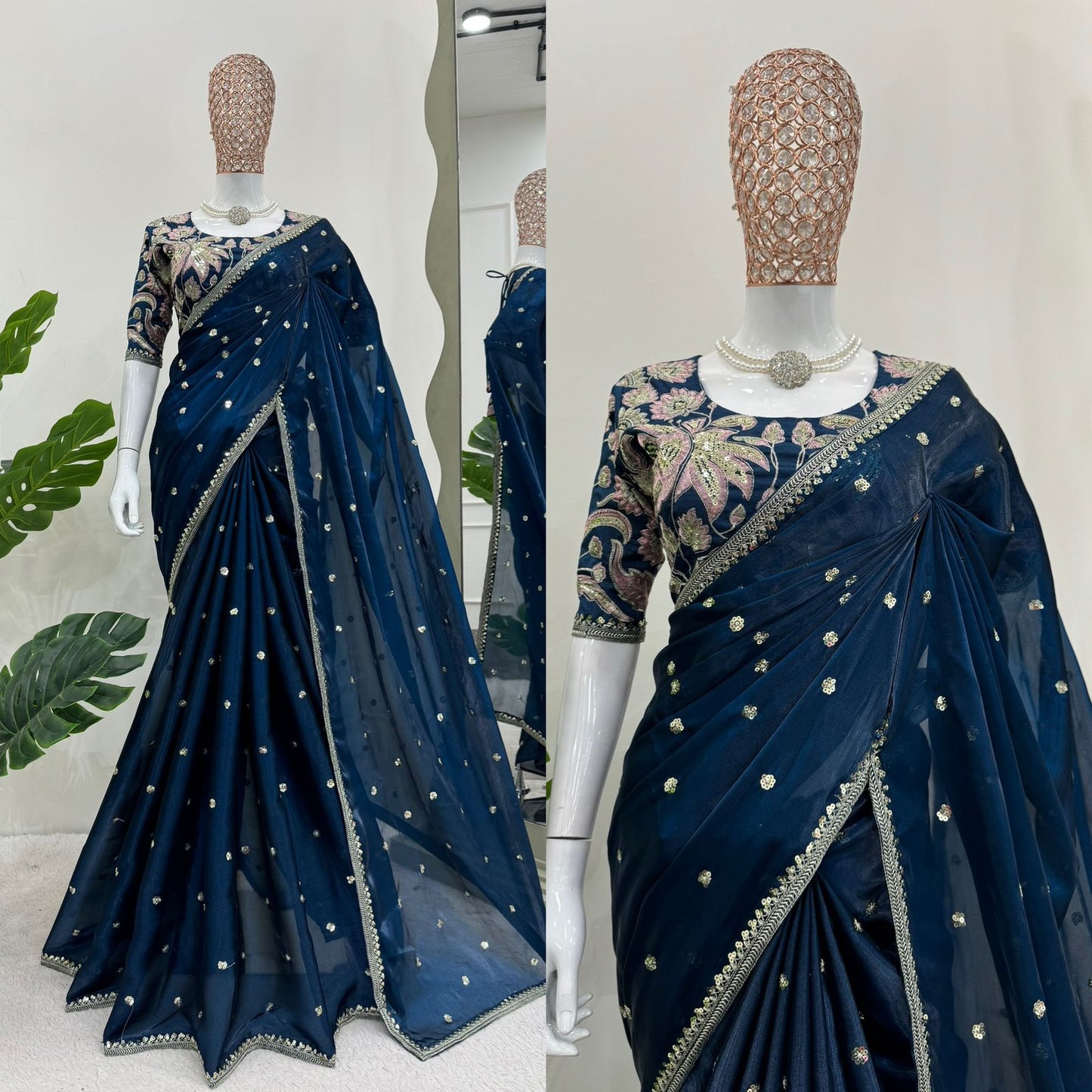 Sari en Jimmy Chu et sequins