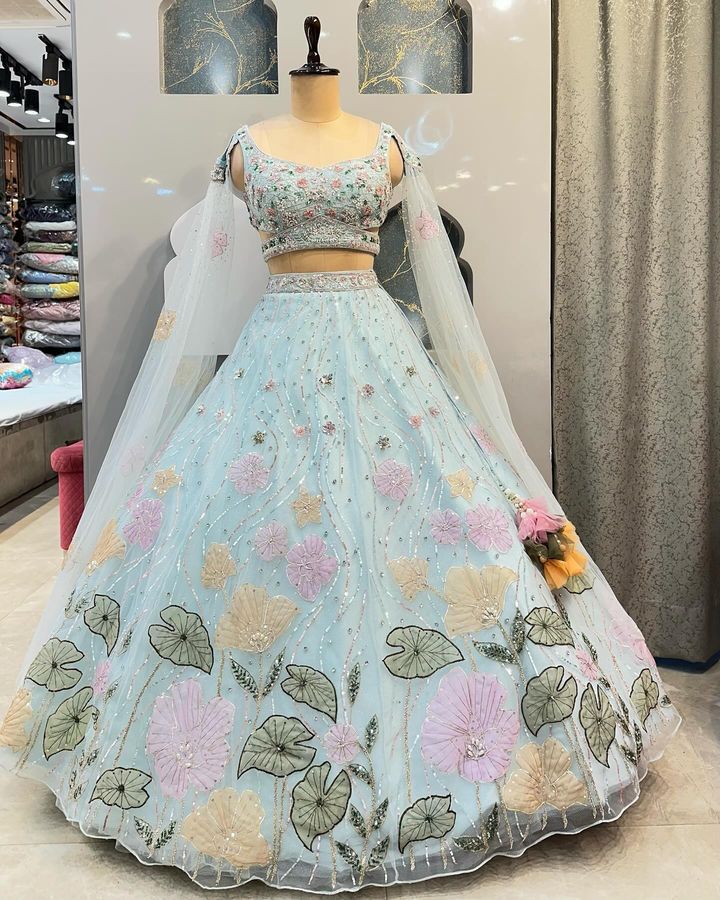 Silk Organza Lehenga