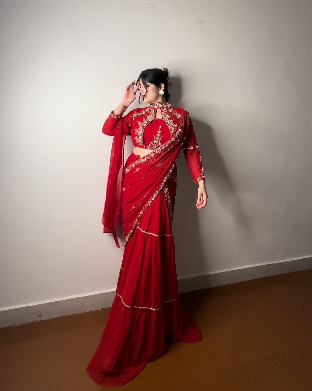 Sari Lehenga en fausse Georgette