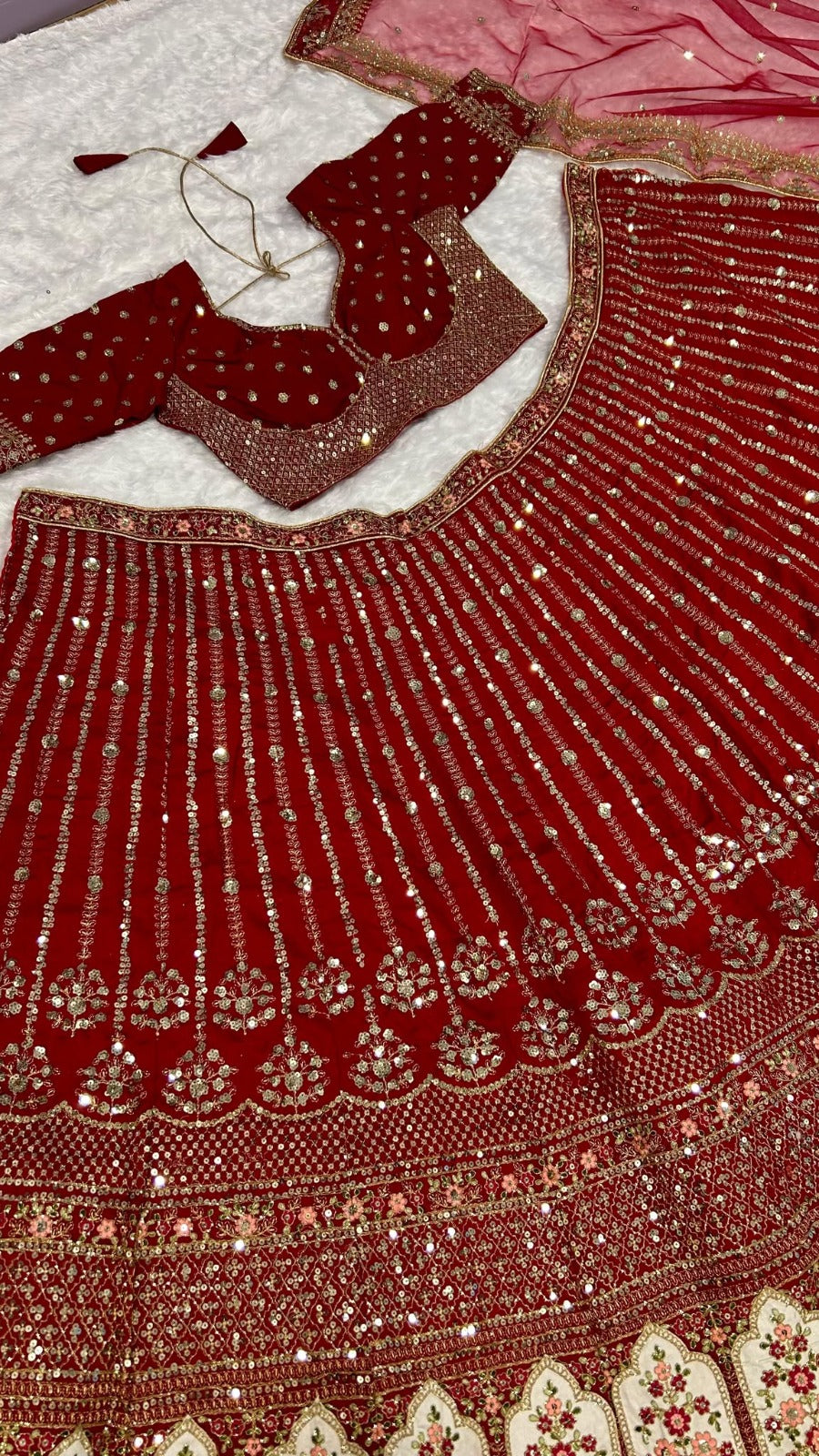 Lehenga en soie Rangoon