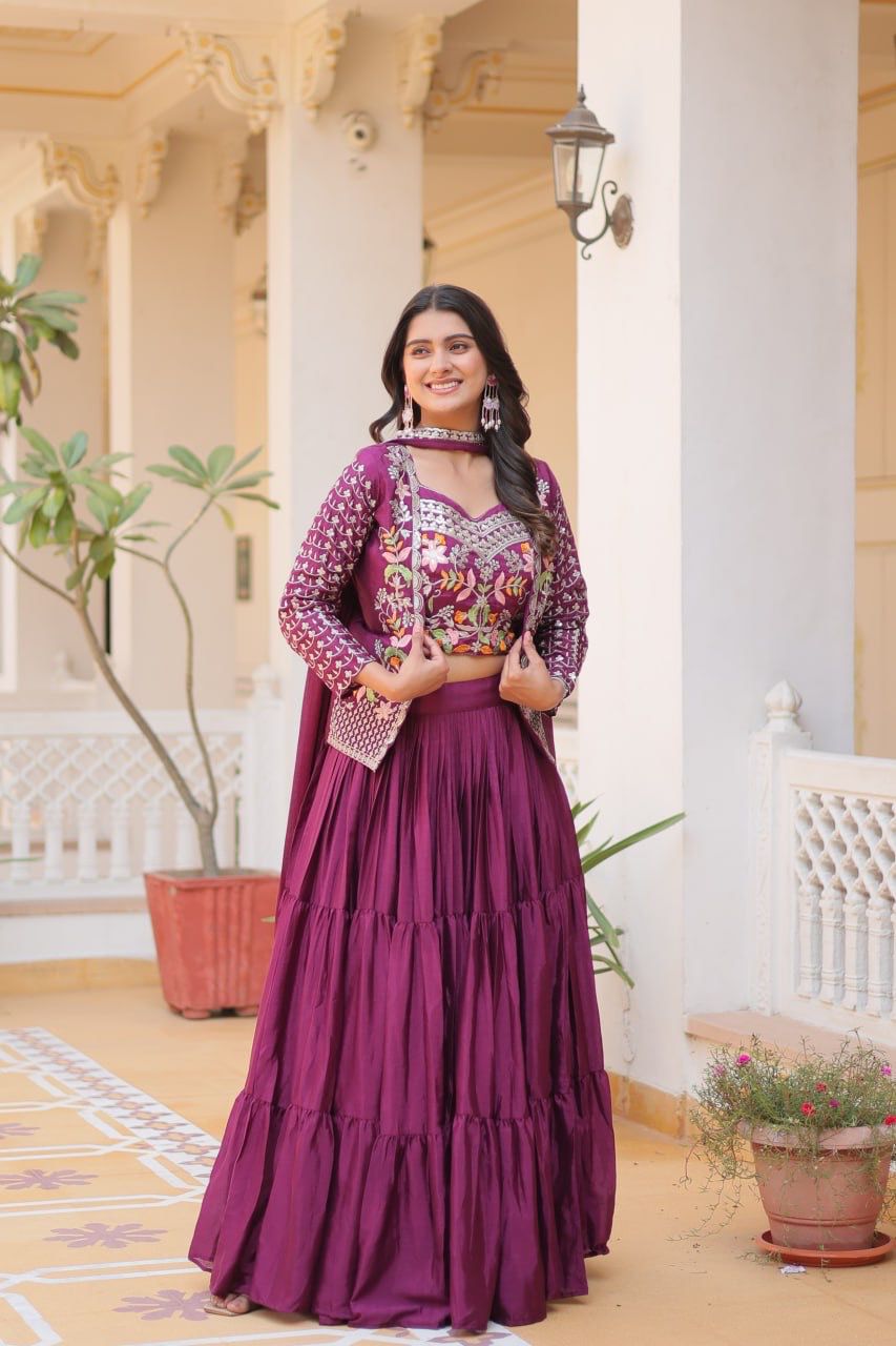 Lehenga Medeling authentique