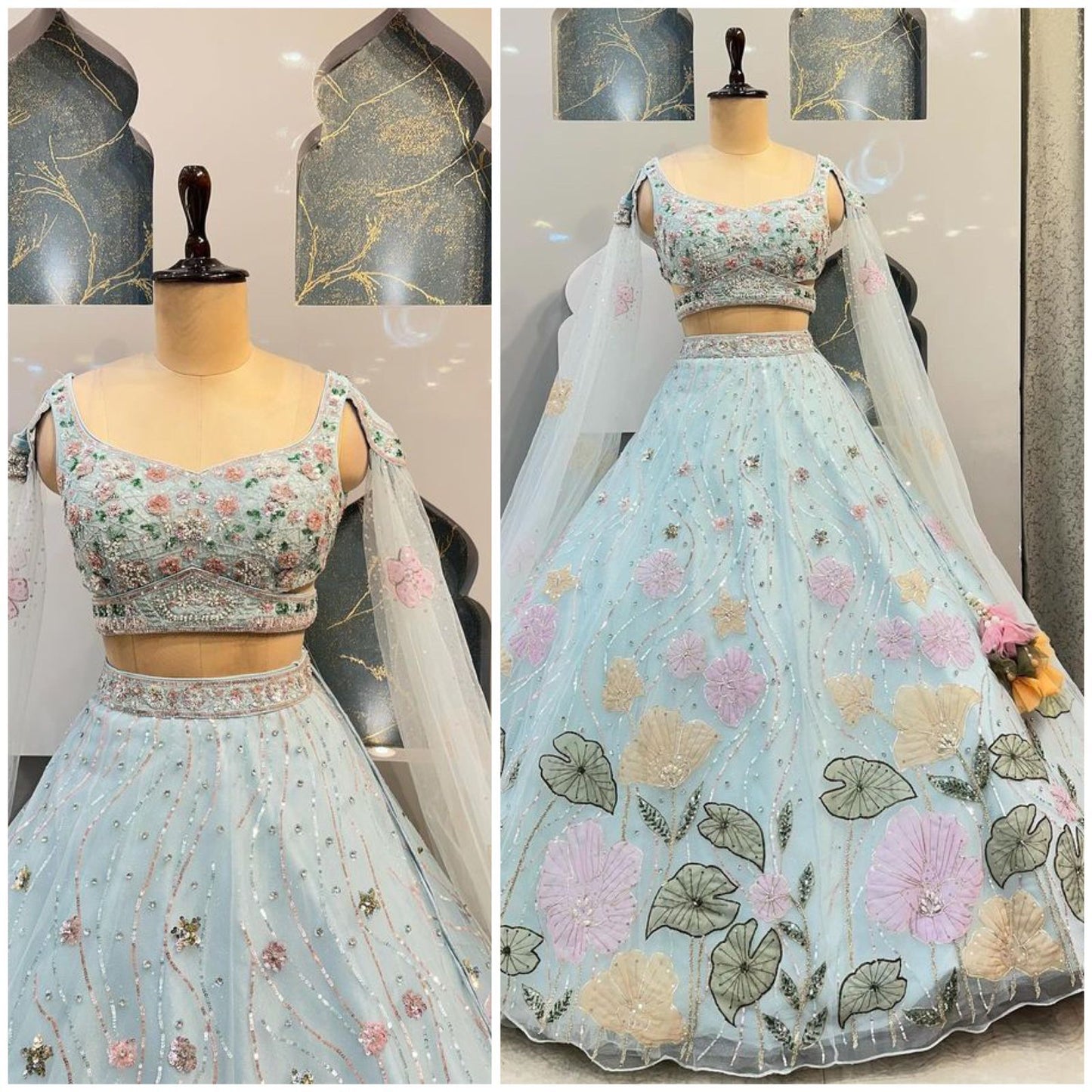 Silk Organza Lehenga
