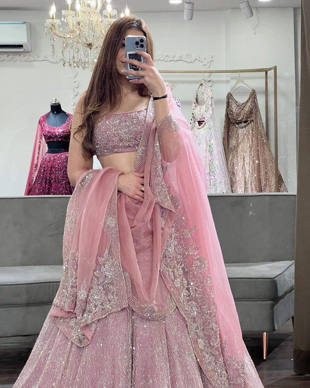 Lehenga en Georgette haut de gamme