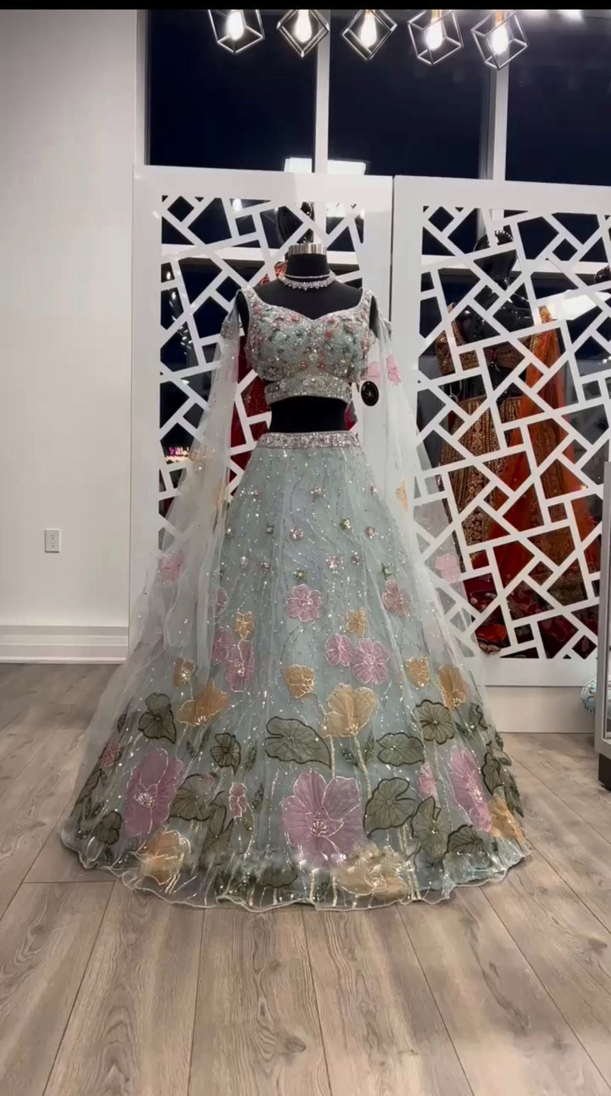 Silk Organza Lehenga