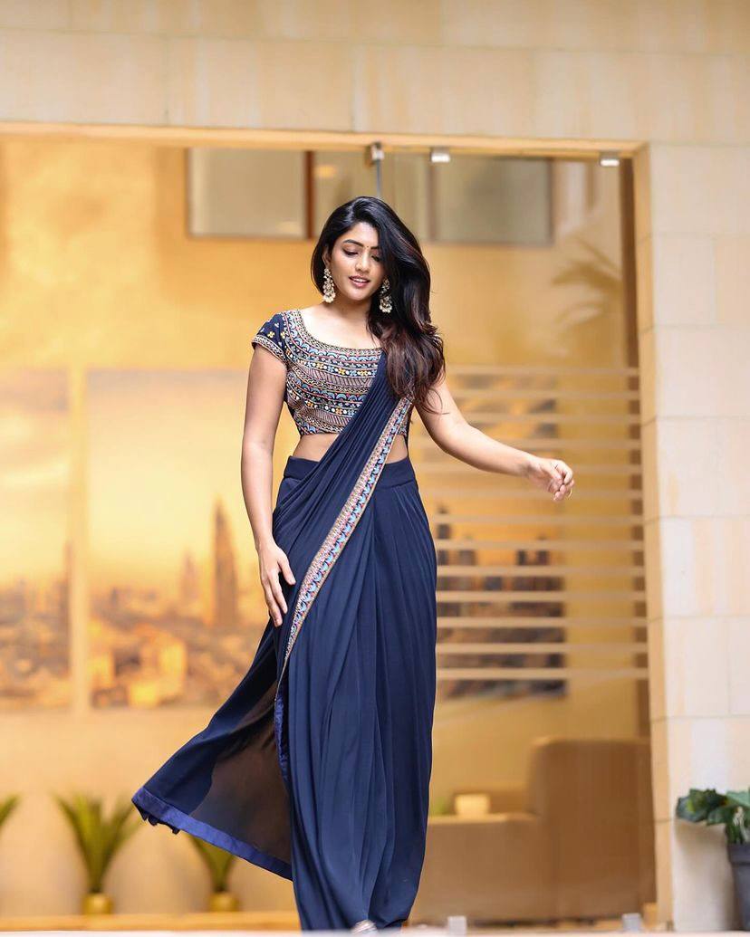 Sari avec un motifs de broderie Bollywood