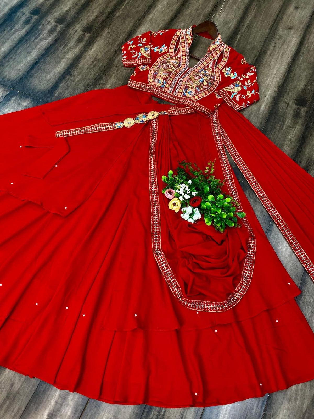 Lehenga sari en soie Fiyona