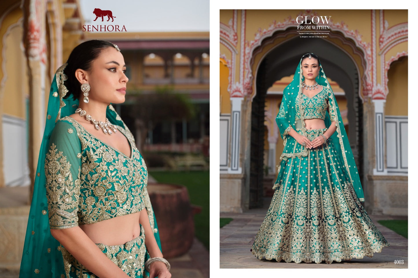 Lehenga orné d'une magnifique broderie losanges