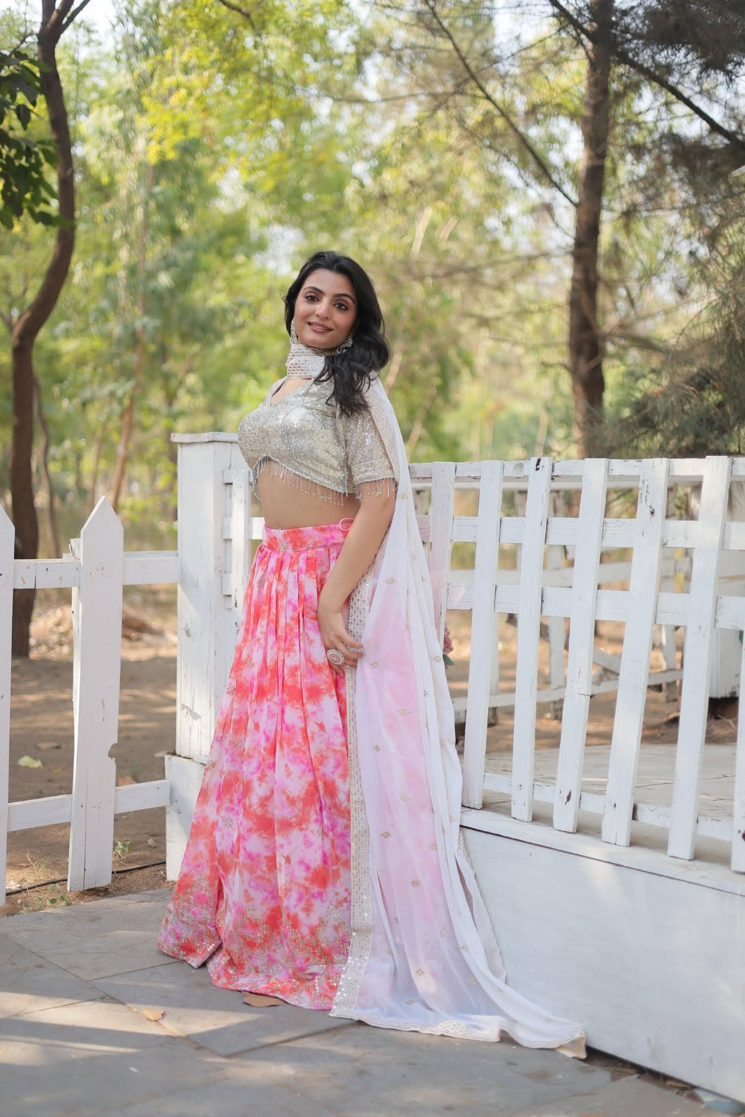 Faux Georgette Lehenga