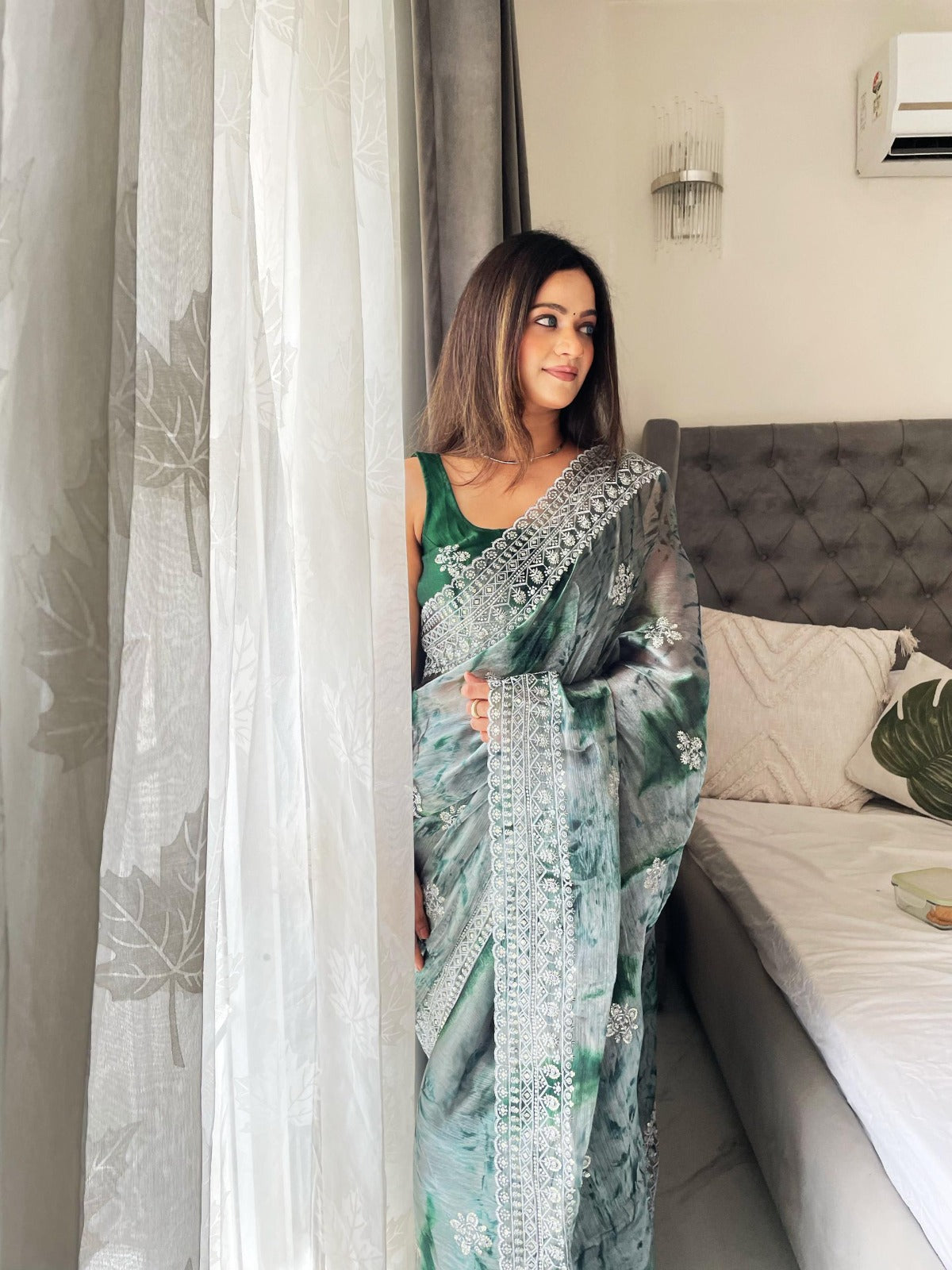 Sari in Burberry print