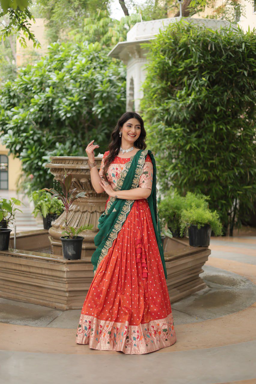 Lehenga tendance en Cosmos Jequard