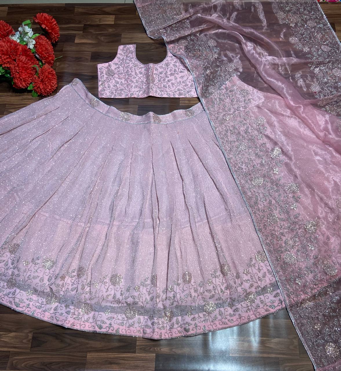 Lehenga en Georgette haut de gamme