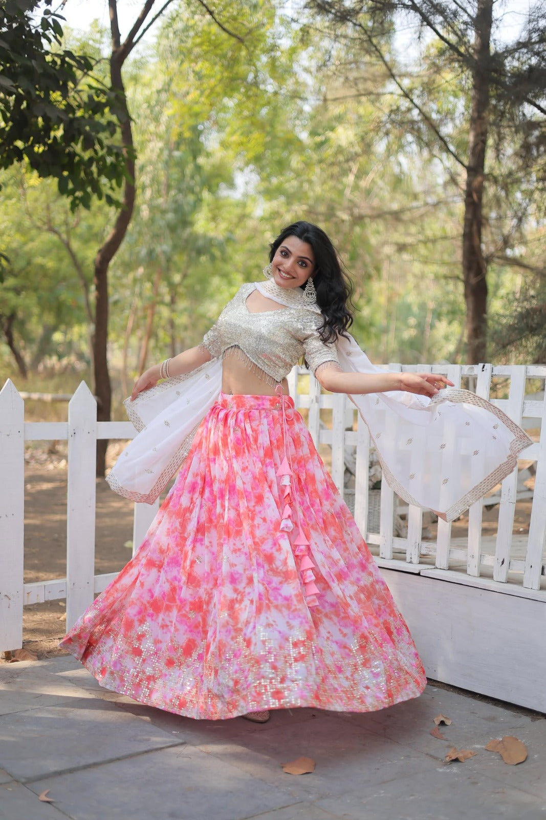 Faux Georgette Lehenga
