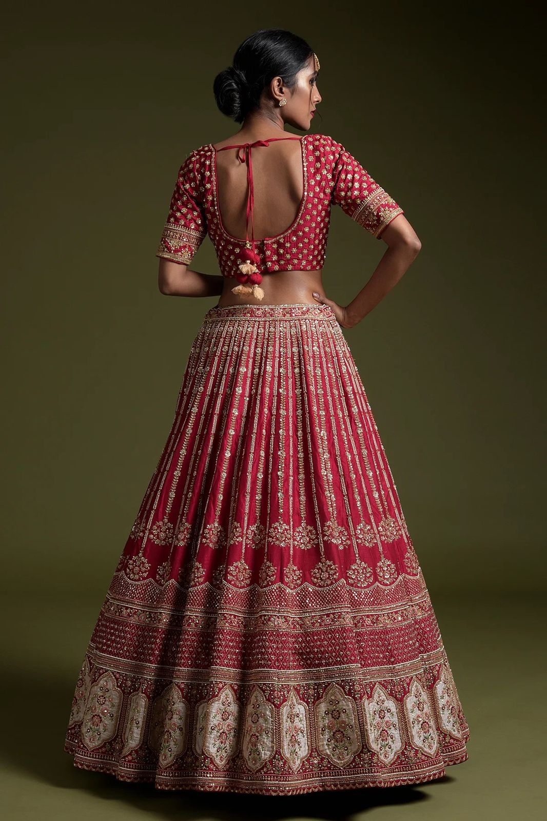Lehenga en soie Rangoon