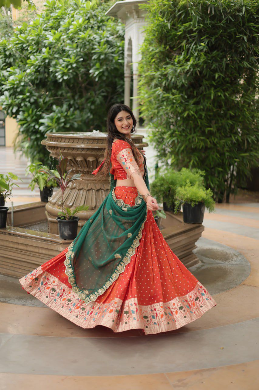 Lehenga tendance en Cosmos Jequard