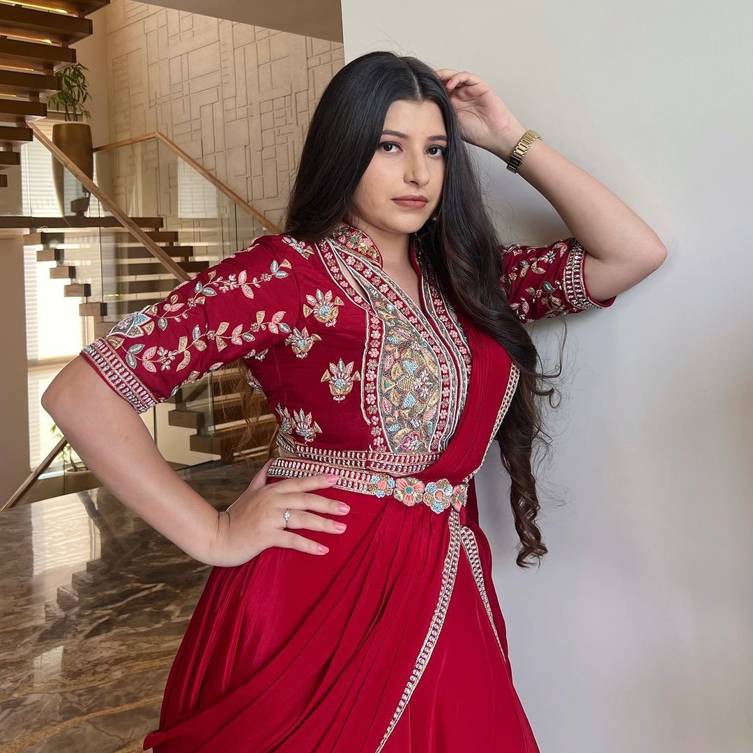 Lehenga sari en soie Fiyona