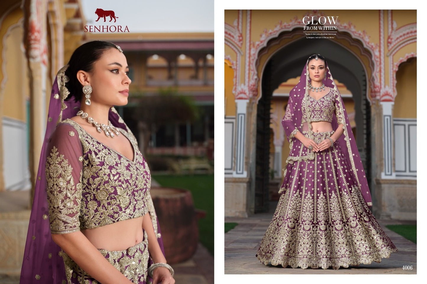 Lehenga orné d'une magnifique broderie losanges