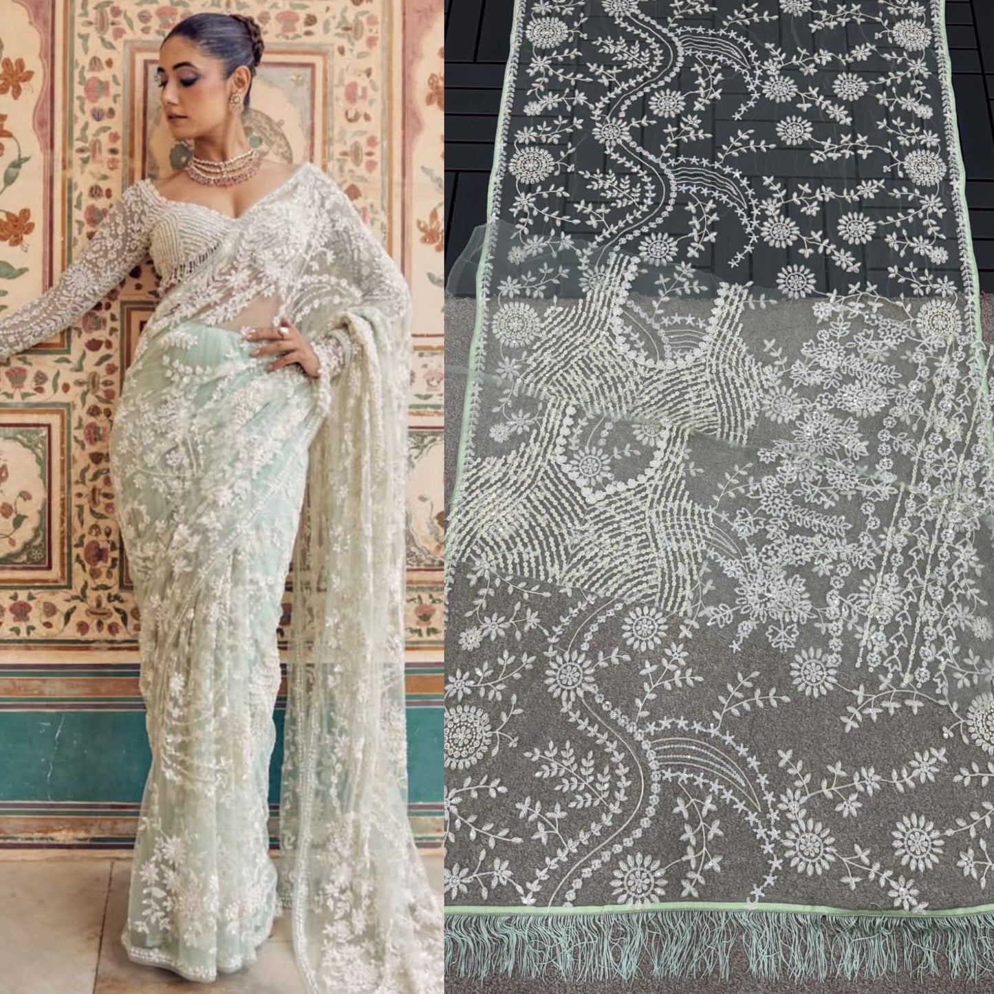 Sari en voile mono de haute qualité