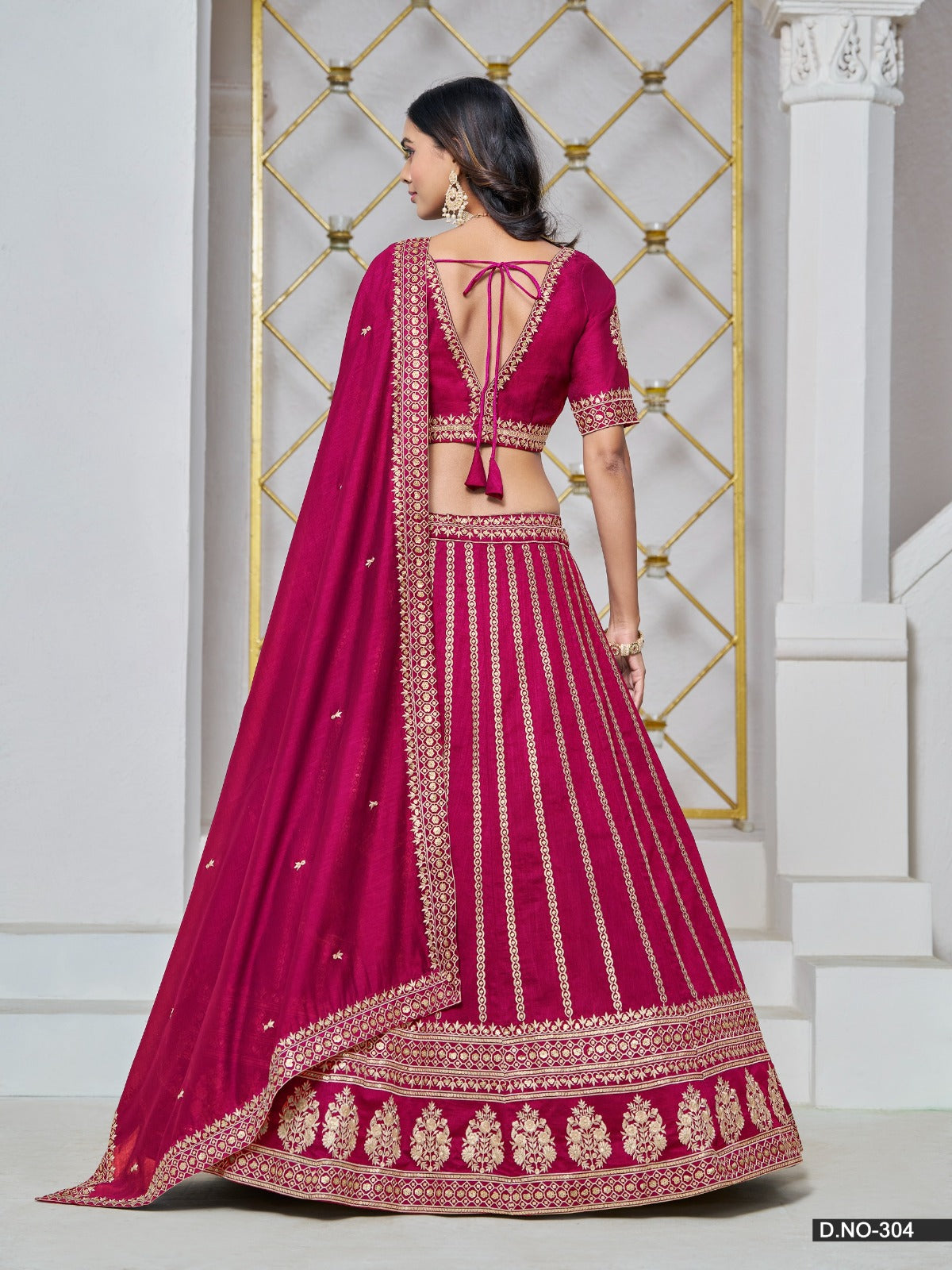 Lehenga en soie artisanale