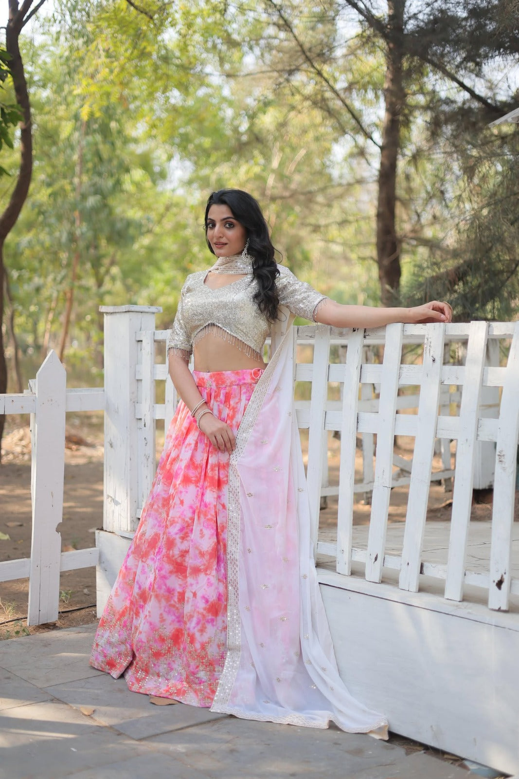Faux Georgette Lehenga