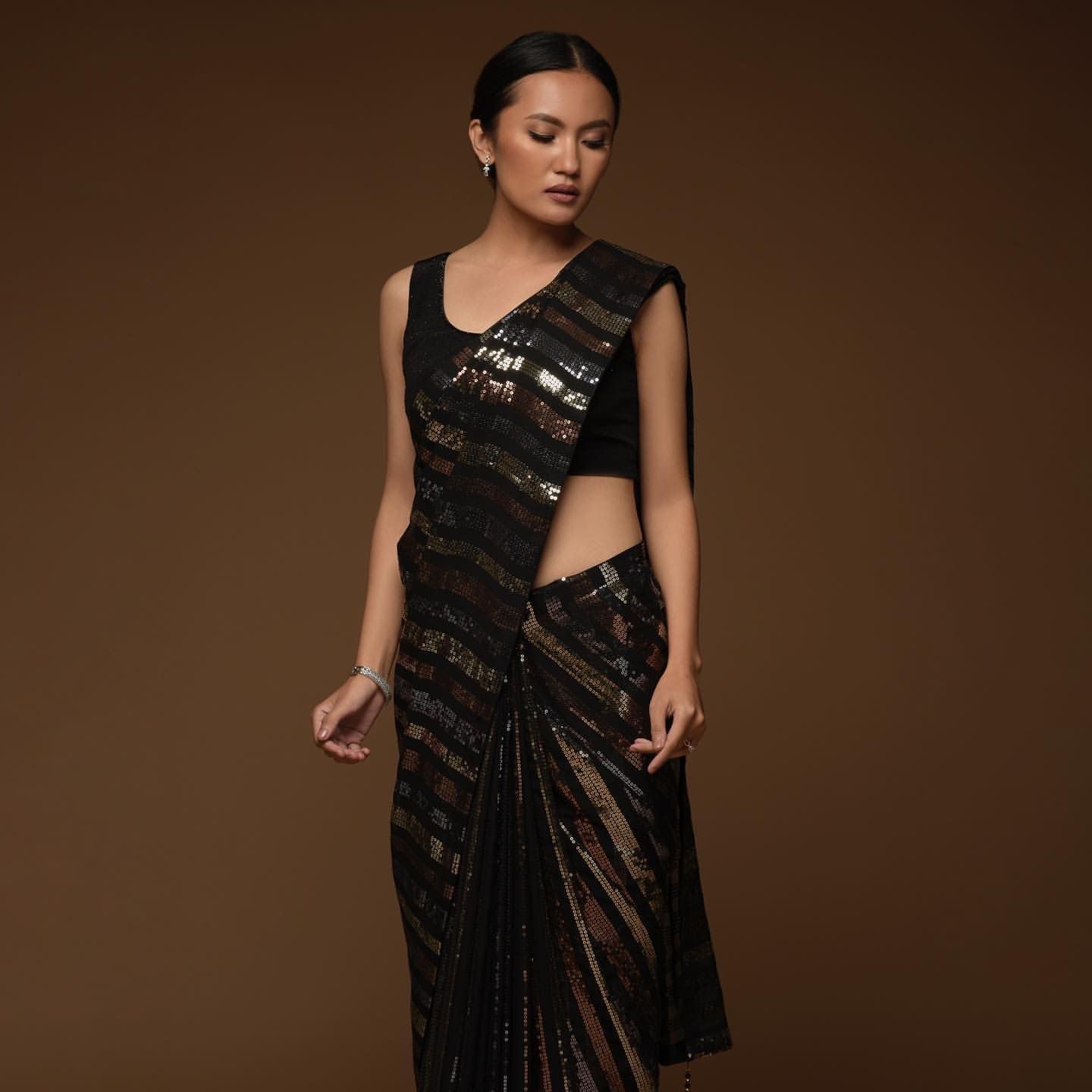 Premium sequin sari