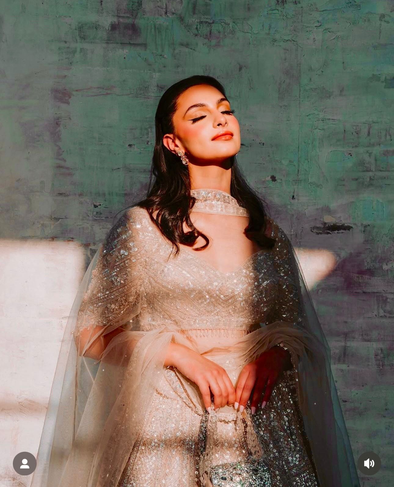 Lehenga en soie Kasturi