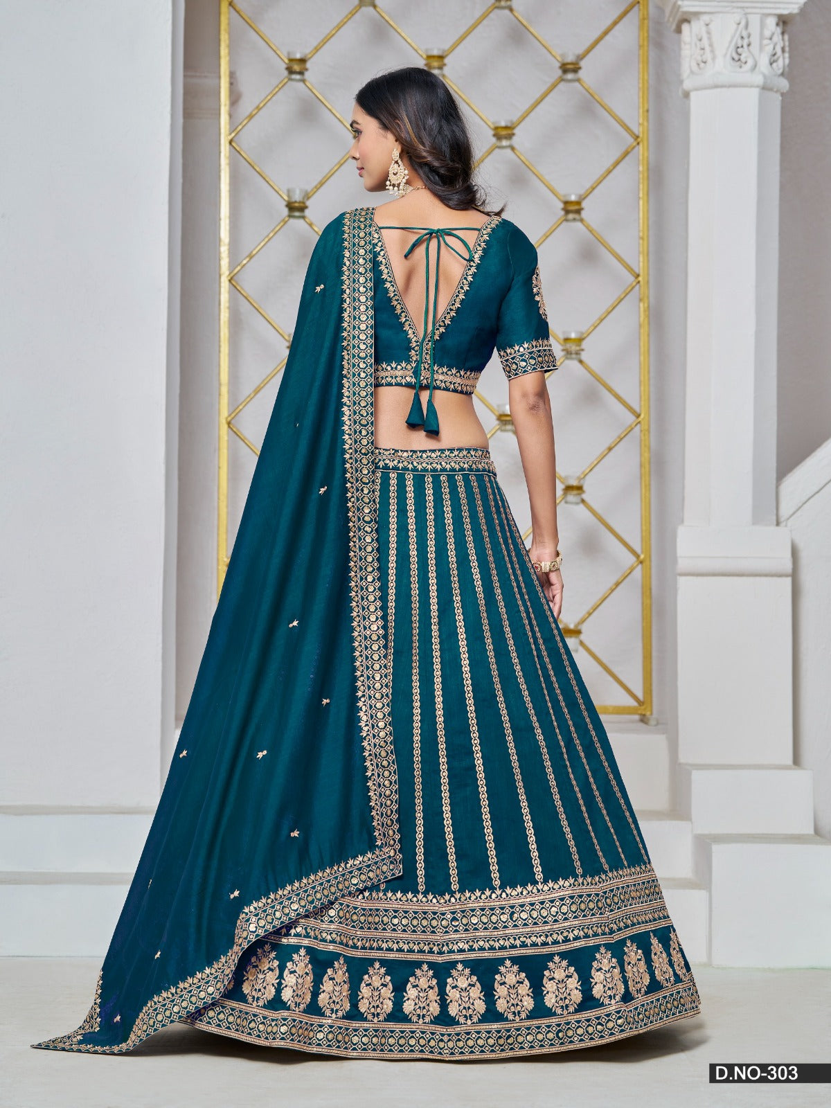 Lehenga en soie artisanale
