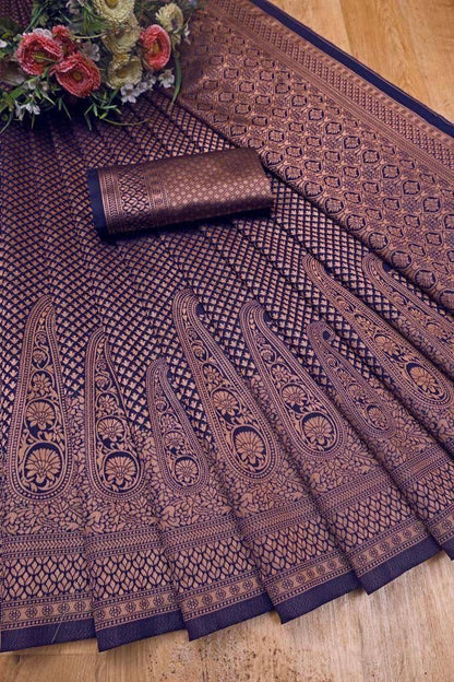 Silk sari decorated with beautiful traditional patterns