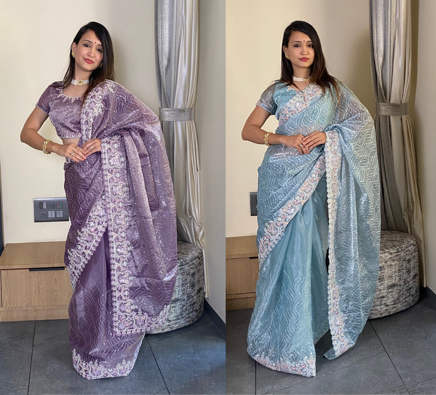 Saris en soie Barbari de haute qualité
