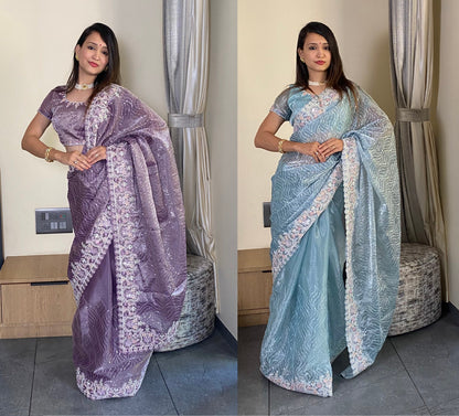 Saris en soie Barbari de haute qualité
