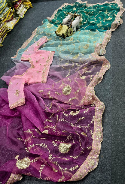 Tiger silk sari