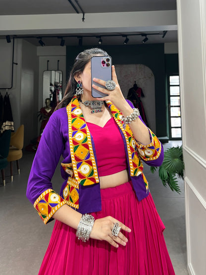 Lehenga en patchwork Gamthi