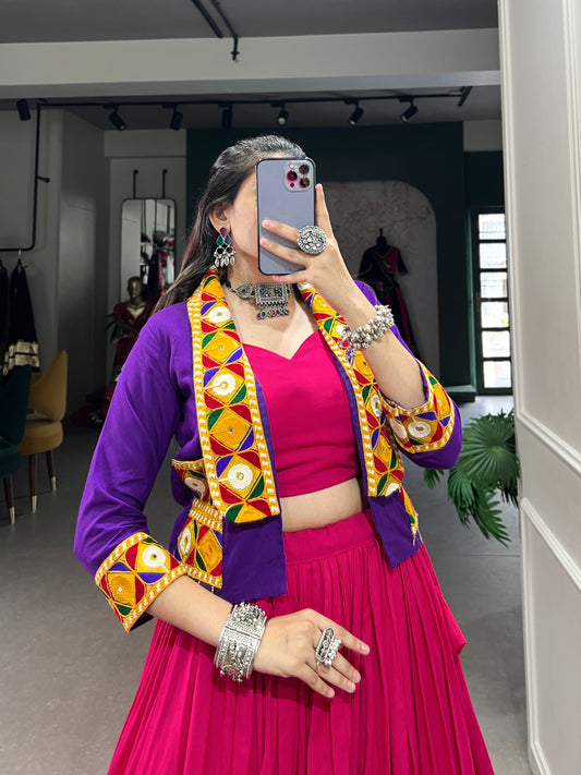 Lehenga en patchwork Gamthi