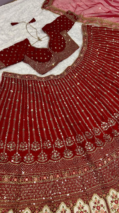 Lehenga en soie Rangoon