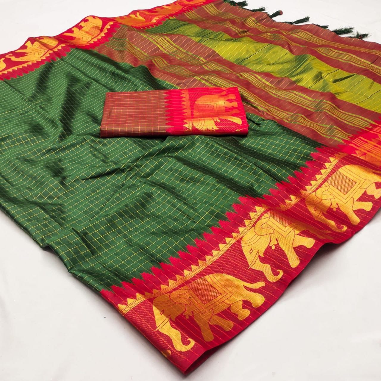 Heavy cotton and silk sari