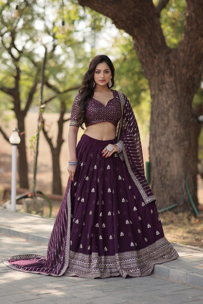 Lehenga with chunky sequins