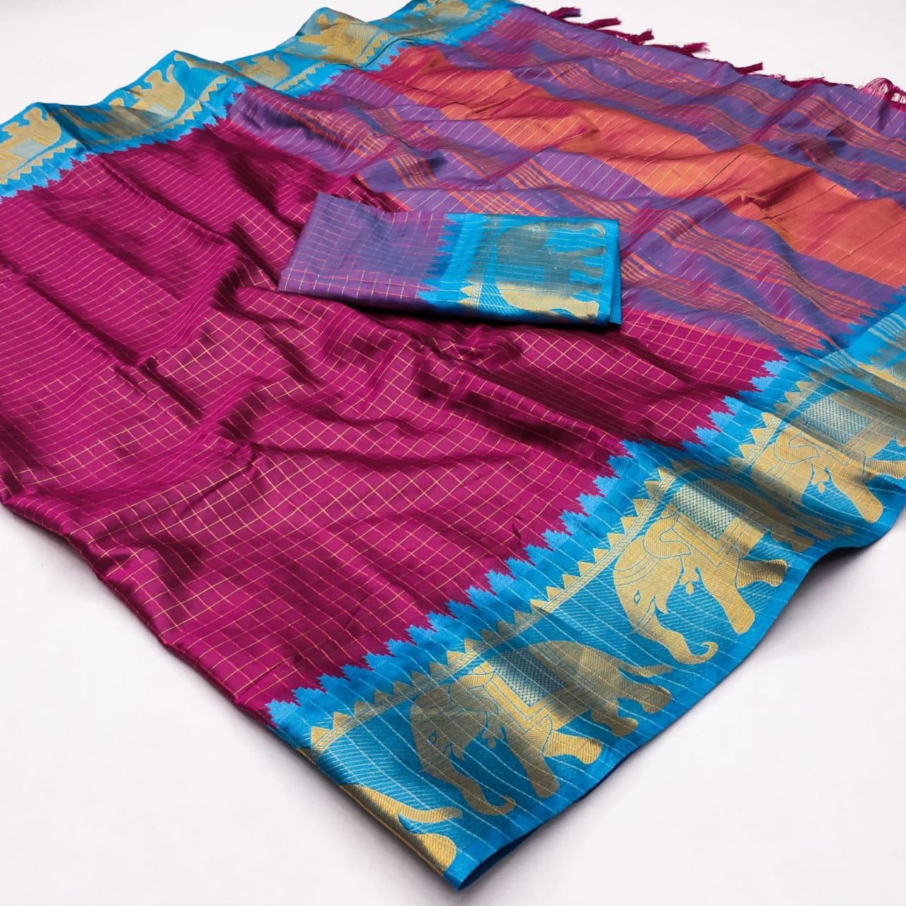 Heavy cotton and silk sari