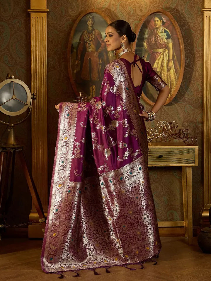 Sari en soie douce Banarasi
