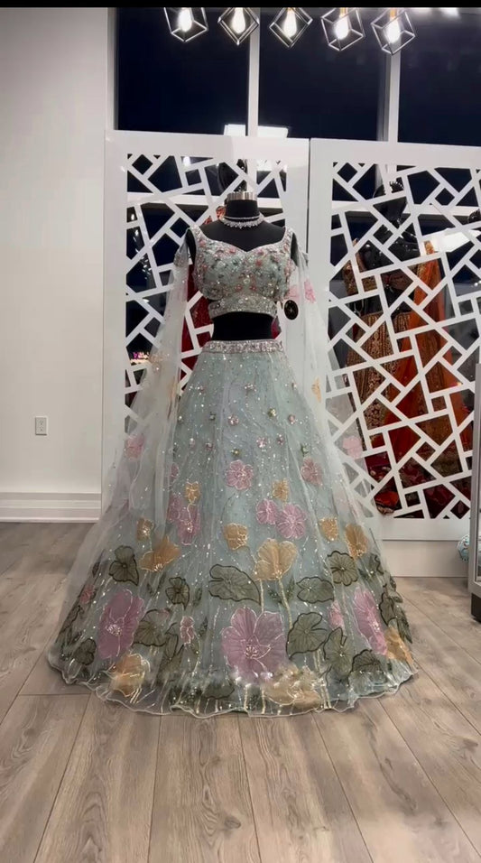 Silk Organza Lehenga