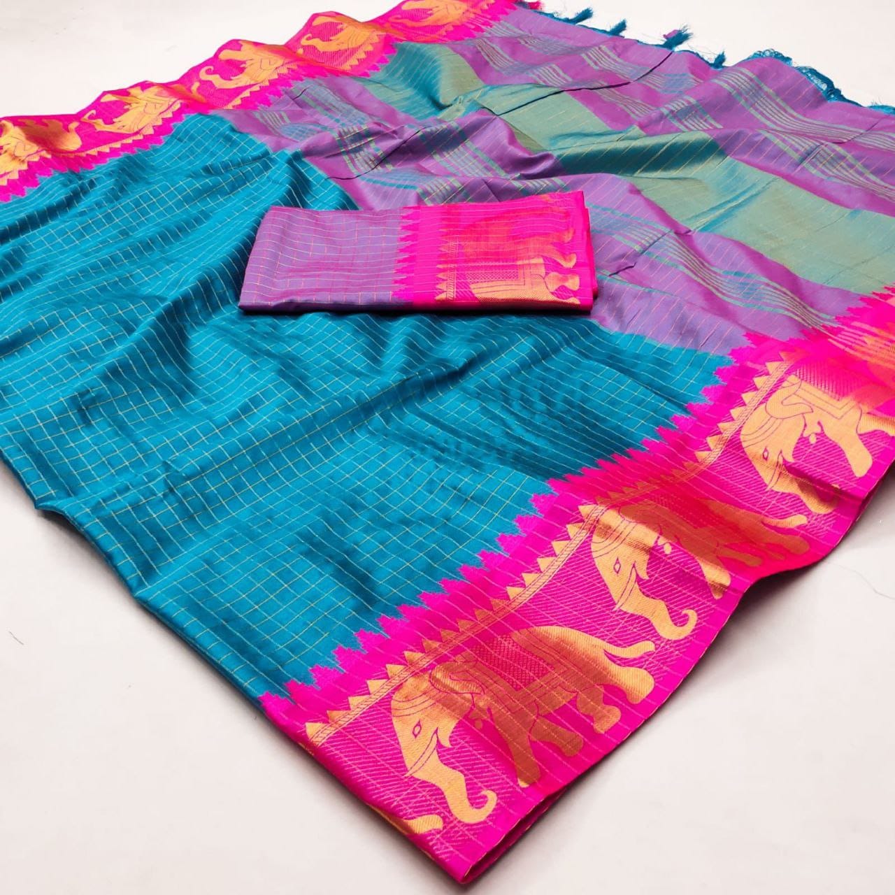 Heavy cotton and silk sari