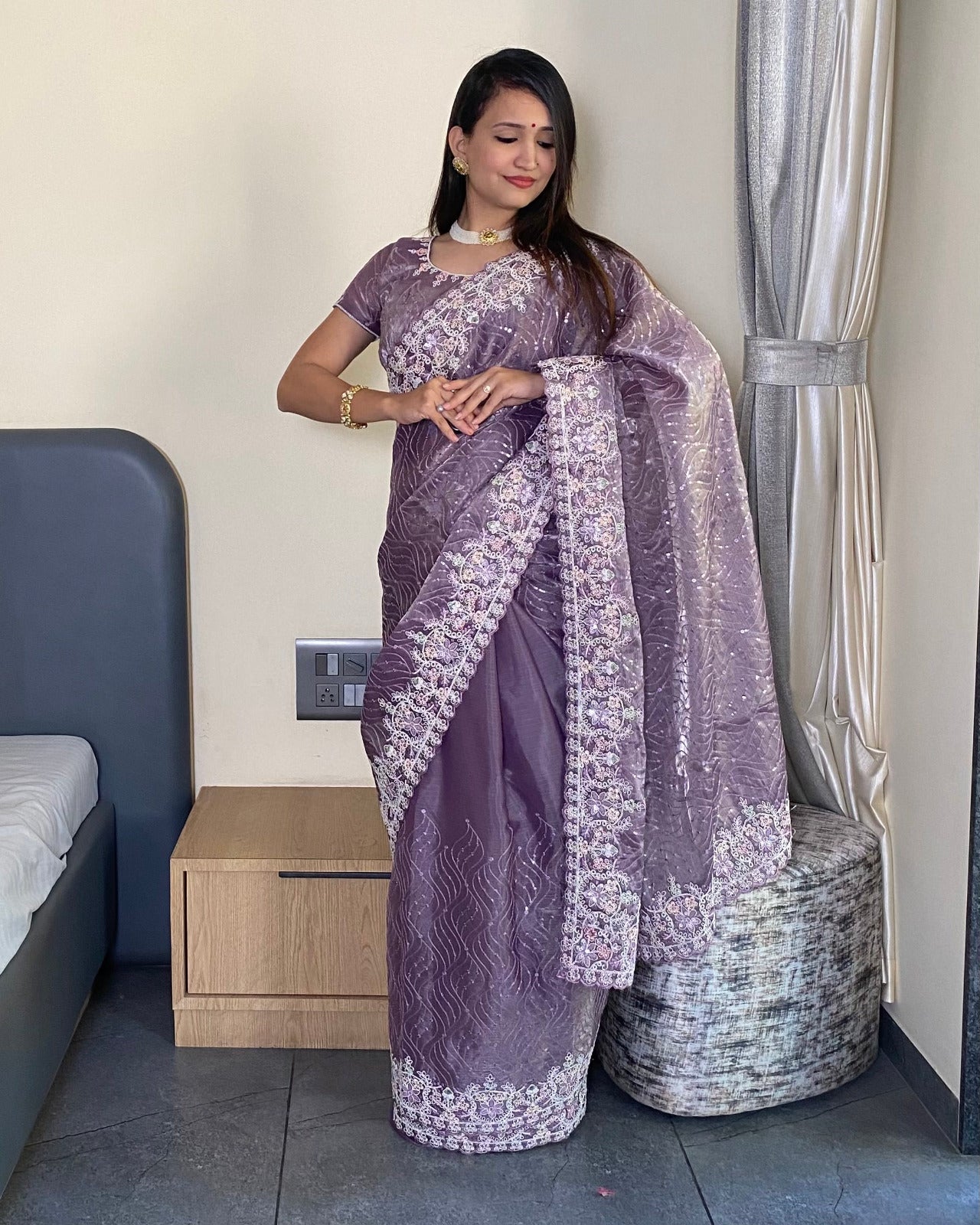 Saris en soie Barbari de haute qualité