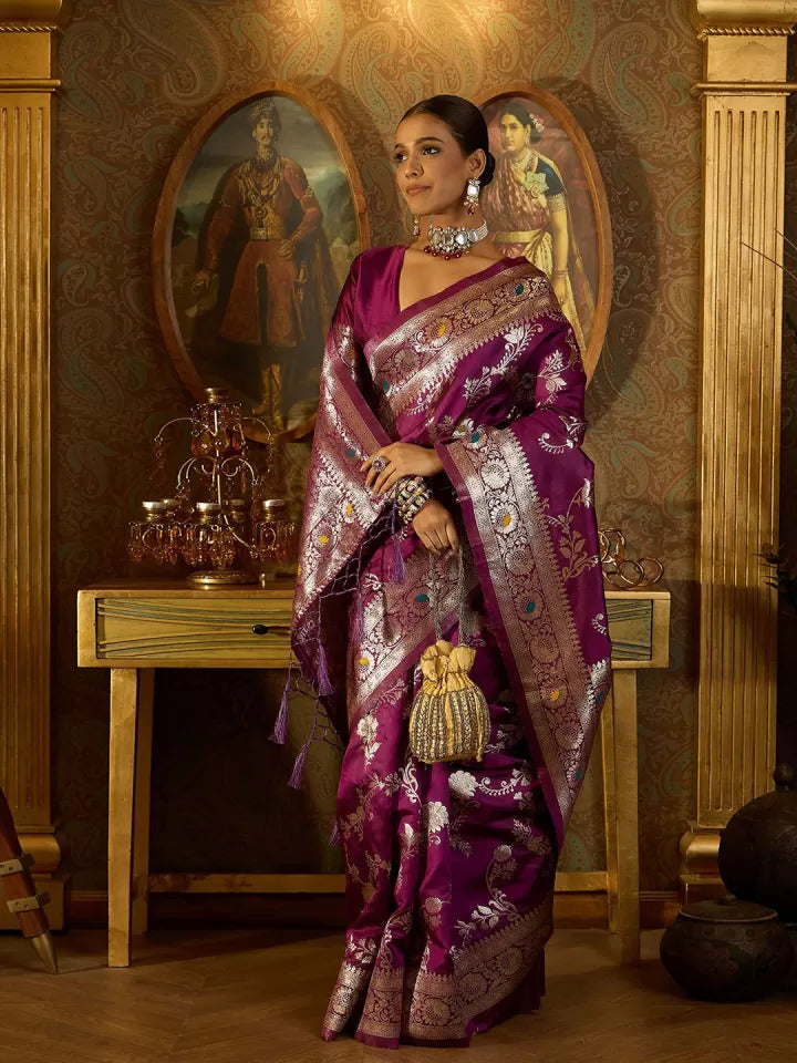Sari en soie douce Banarasi