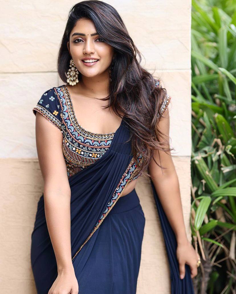 Sari avec un motifs de broderie Bollywood