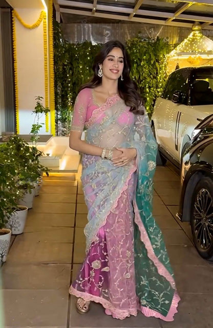 Tiger silk sari