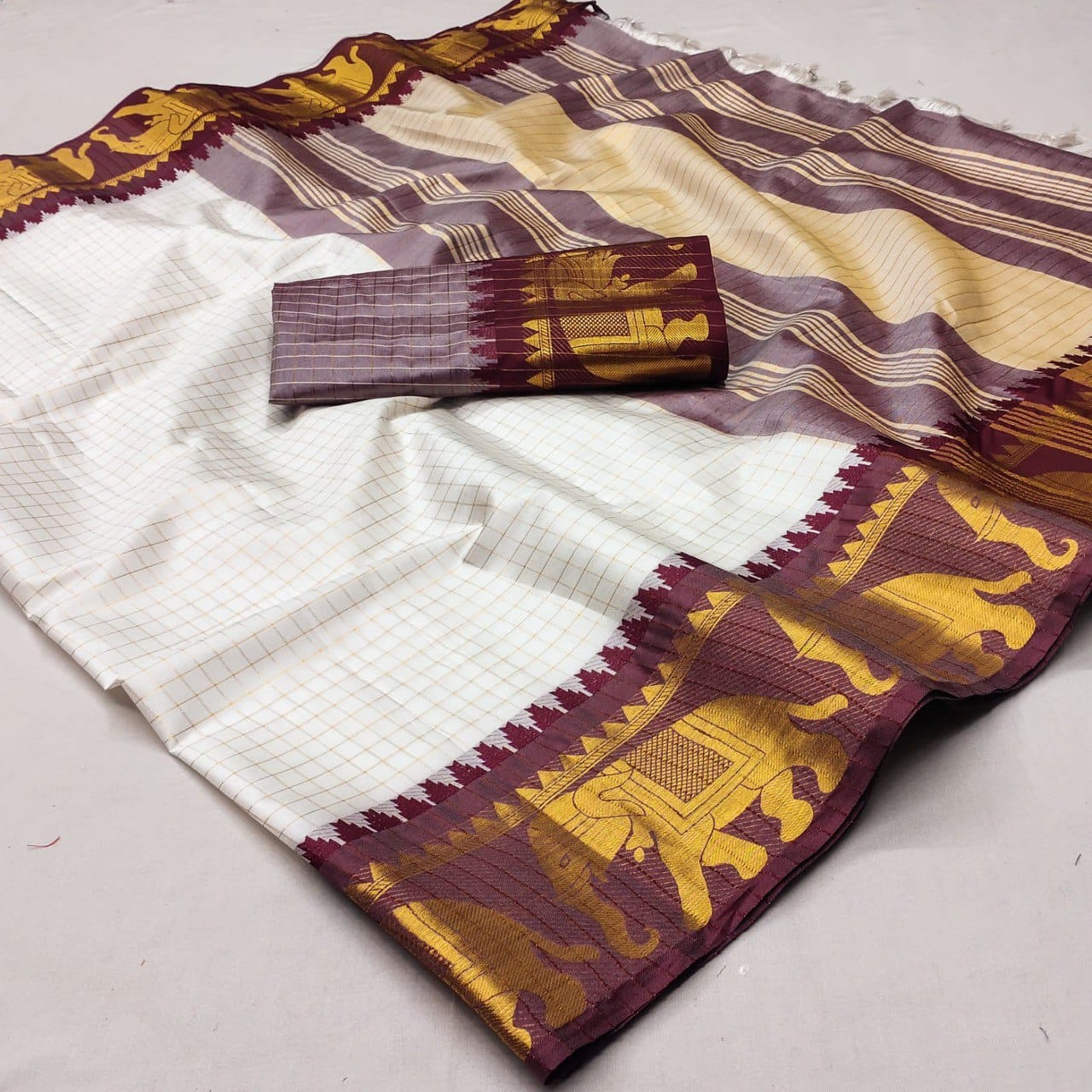 Heavy cotton and silk sari