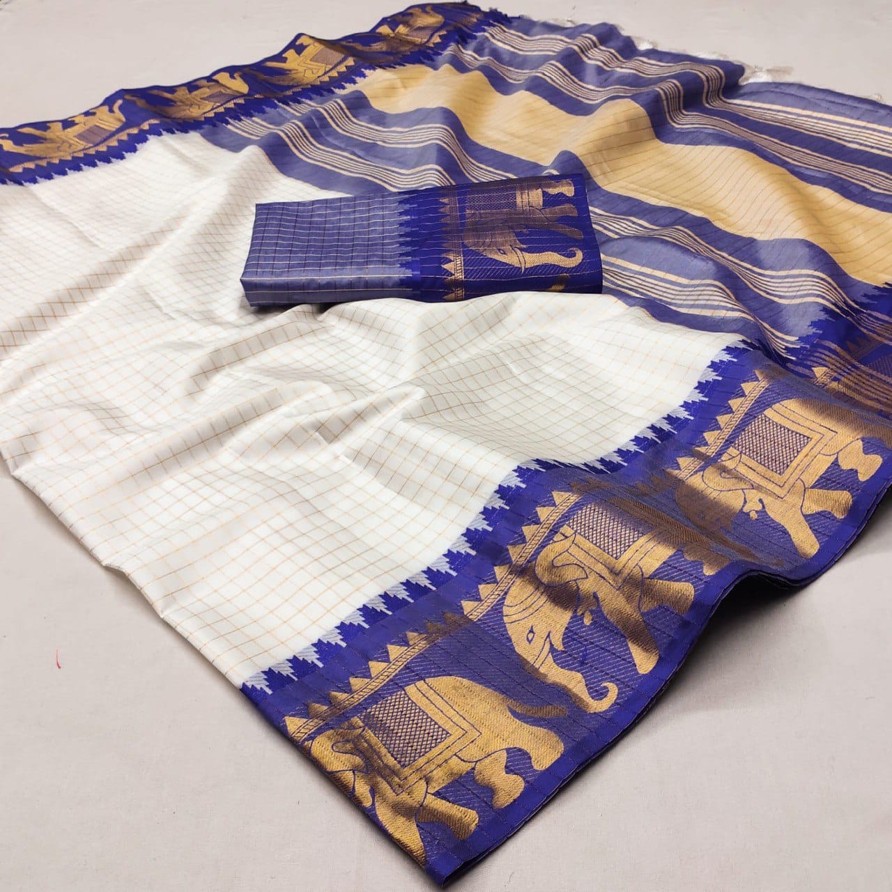 Heavy cotton and silk sari
