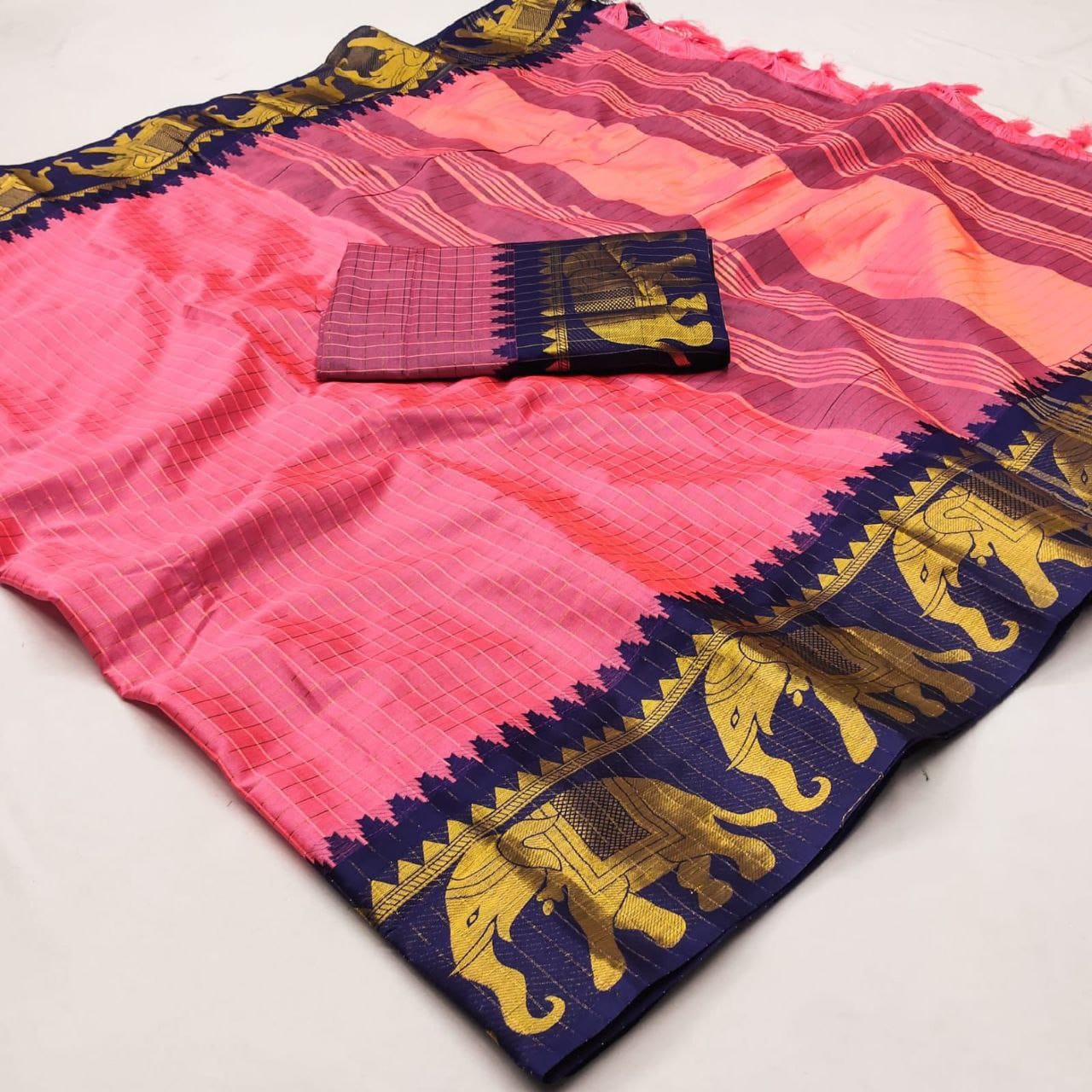 Heavy cotton and silk sari