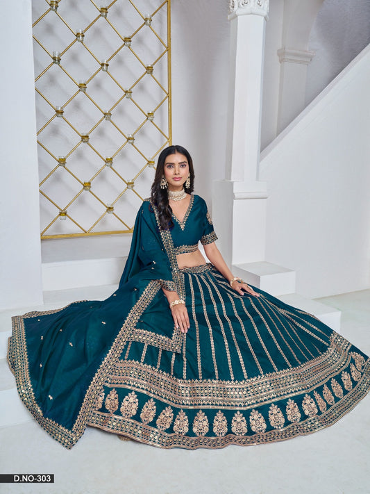 Lehenga en soie artisanale