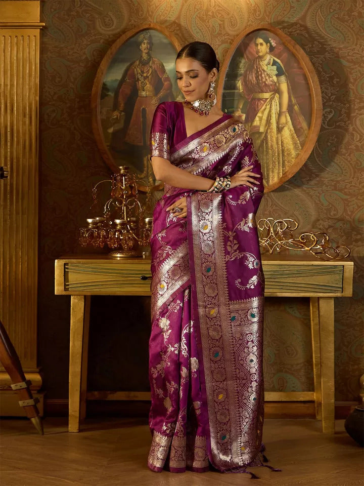 Sari en soie douce Banarasi